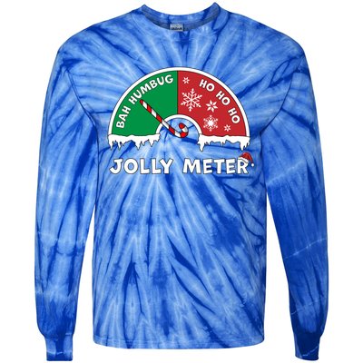 Jolly Meter Bah Humbug To Ho Ho Ho Anti Christmas Funny Gift Tie-Dye Long Sleeve Shirt