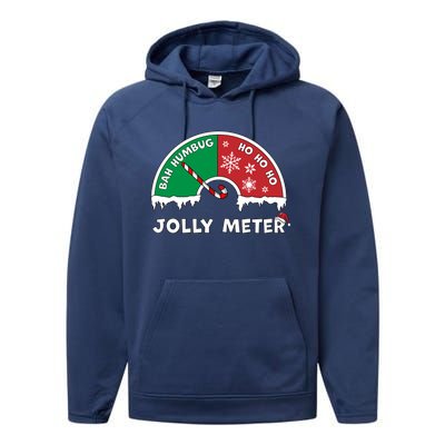 Jolly Meter Bah Humbug To Ho Ho Ho Anti Christmas Funny Gift Performance Fleece Hoodie