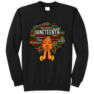 Juneteenth Melanin Black  Natural Hair Afro Word Art Sweatshirt