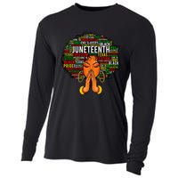 Juneteenth Melanin Black  Natural Hair Afro Word Art Cooling Performance Long Sleeve Crew