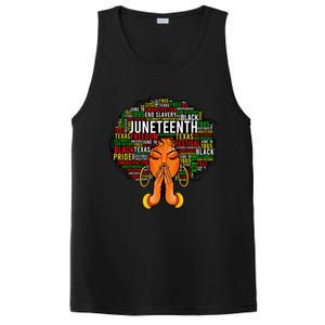 Juneteenth Melanin Black  Natural Hair Afro Word Art PosiCharge Competitor Tank