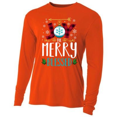 Joyful Merry Blessed Christmas Family Matching Xmas Party Meaningful Gift Cooling Performance Long Sleeve Crew