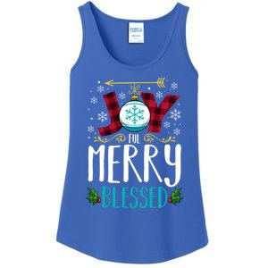 Joyful Merry Blessed Christmas Family Matching Xmas Party Meaningful Gift Ladies Essential Tank