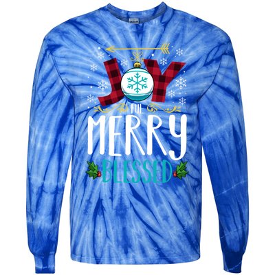 Joyful Merry Blessed Christmas Family Matching Xmas Party Meaningful Gift Tie-Dye Long Sleeve Shirt