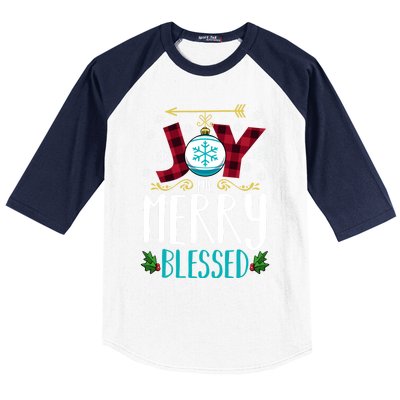 Joyful Merry Blessed Christmas Family Matching Xmas Party Meaningful Gift Baseball Sleeve Shirt