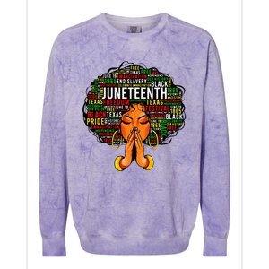 Juneteenth Melanin Black Wo Natural Hair Afro Word Art Colorblast Crewneck Sweatshirt