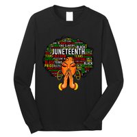 Juneteenth Melanin Black Wo Natural Hair Afro Word Art Long Sleeve Shirt