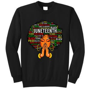 Juneteenth Melanin Black Wo Natural Hair Afro Word Art Sweatshirt