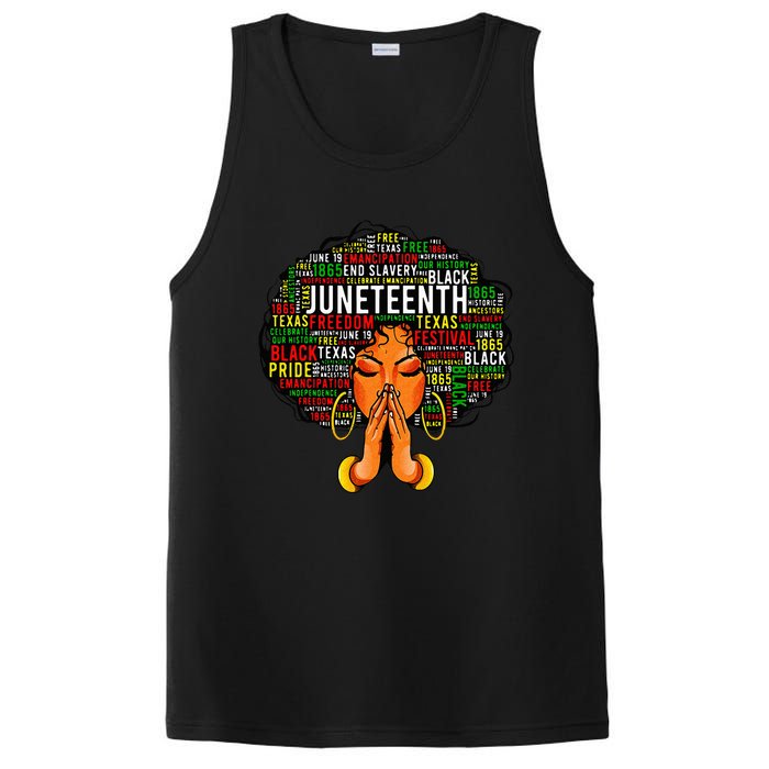 Juneteenth Melanin Black Wo Natural Hair Afro Word Art PosiCharge Competitor Tank