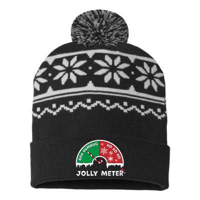 Jolly Meter Bah Humbug To Ho Ho Ho Anti Christmas Funny Classic USA-Made Snowflake Beanie