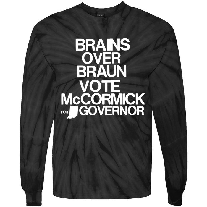 Jennifer Mccormick Brains Over Braun Vote Mccormick For Governor Tie-Dye Long Sleeve Shirt