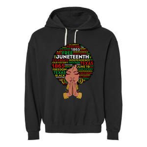 Juneteenth Melanin Black Wo Natural Hair Afro Queen Garment-Dyed Fleece Hoodie