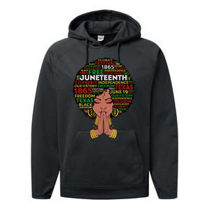 Juneteenth Melanin Black Wo Natural Hair Afro Queen Performance Fleece Hoodie