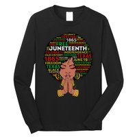 Juneteenth Melanin Black Wo Natural Hair Afro Queen Long Sleeve Shirt