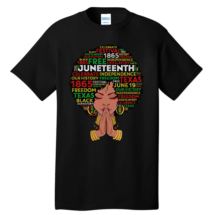 Juneteenth Melanin Black Wo Natural Hair Afro Queen Tall T-Shirt