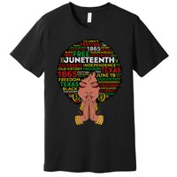 Juneteenth Melanin Black Wo Natural Hair Afro Queen Premium T-Shirt