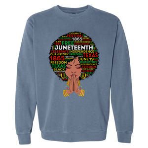 Juneteenth Melanin Black Wo Natural Hair Afro Queen Garment-Dyed Sweatshirt