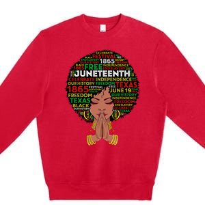 Juneteenth Melanin Black Wo Natural Hair Afro Queen Premium Crewneck Sweatshirt