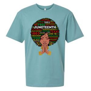 Juneteenth Melanin Black Wo Natural Hair Afro Queen Sueded Cloud Jersey T-Shirt