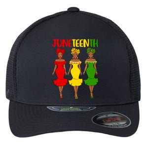 Juneteenth Melanin Black Women Flexfit Unipanel Trucker Cap