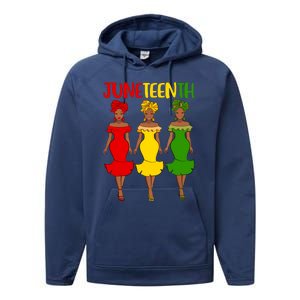 Juneteenth Melanin Black Women Performance Fleece Hoodie