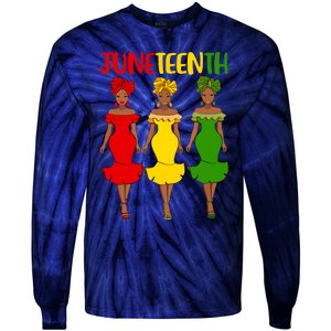 Juneteenth Melanin Black Women Tie-Dye Long Sleeve Shirt