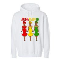 Juneteenth Melanin Black Women Garment-Dyed Fleece Hoodie