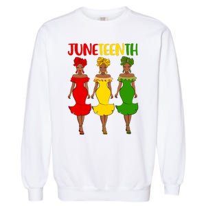 Juneteenth Melanin Black Women Garment-Dyed Sweatshirt