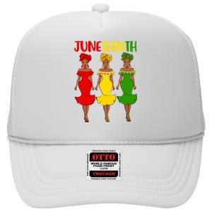 Juneteenth Melanin Black Women High Crown Mesh Back Trucker Hat