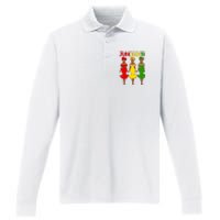 Juneteenth Melanin Black Women Performance Long Sleeve Polo