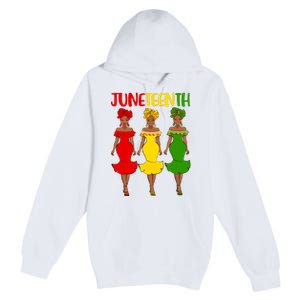 Juneteenth Melanin Black Women Premium Pullover Hoodie