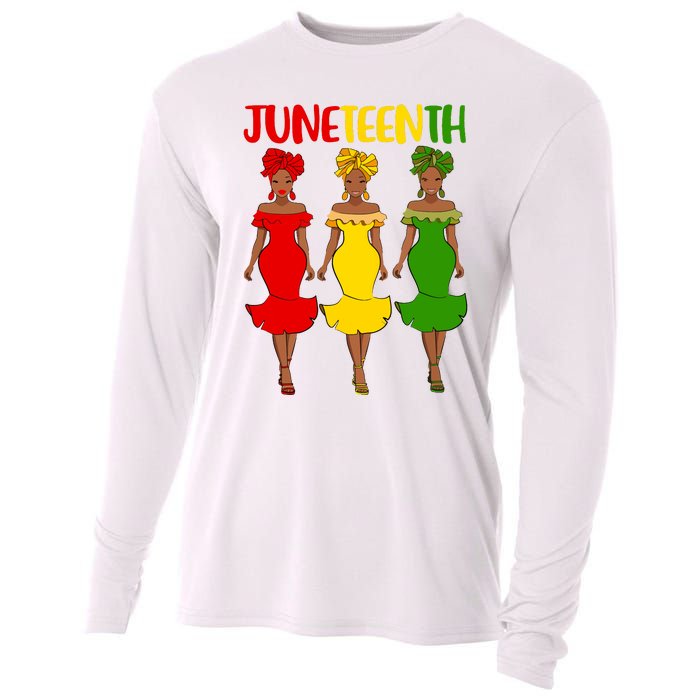 Juneteenth Melanin Black Women Cooling Performance Long Sleeve Crew