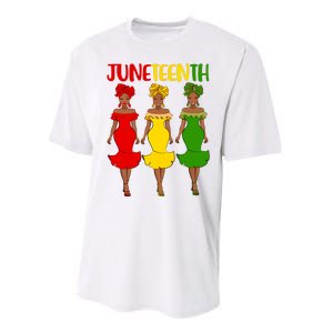 Juneteenth Melanin Black Women Performance Sprint T-Shirt