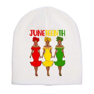 Juneteenth Melanin Black Women Short Acrylic Beanie