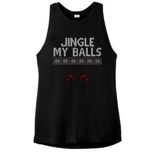 Jingle My Balls Funny Ugly Christmas Ladies PosiCharge Tri-Blend Wicking Tank