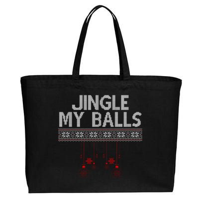 Jingle My Balls Funny Ugly Christmas Cotton Canvas Jumbo Tote