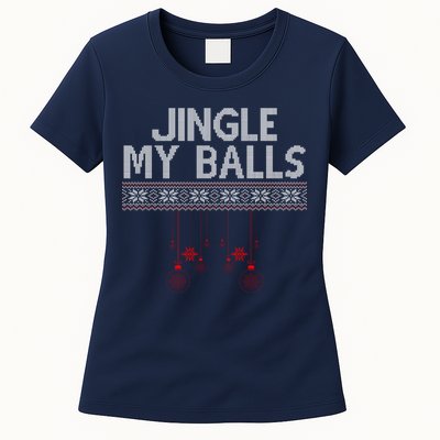 Jingle My Balls Funny Ugly Christmas Womens T-Shirt