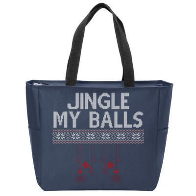 Jingle My Balls Funny Ugly Christmas Zip Tote Bag