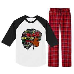 Juneteenth Melanin Black Women Natural Hair Afro Word Art 8019 Raglan Sleeve Pajama Set