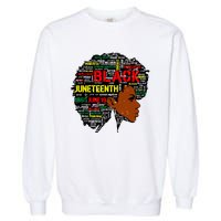 Juneteenth Melanin Black Women Natural Hair Afro Word Art 8019 Garment-Dyed Sweatshirt