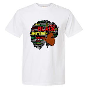 Juneteenth Melanin Black Women Natural Hair Afro Word Art 8019 Garment-Dyed Heavyweight T-Shirt