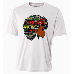 Juneteenth Melanin Black Women Natural Hair Afro Word Art 8019 Cooling Performance Crew T-Shirt