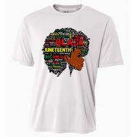 Juneteenth Melanin Black Women Natural Hair Afro Word Art 8019 Cooling Performance Crew T-Shirt