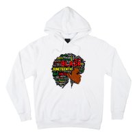 Juneteenth Melanin Black Women Natural Hair Afro Word Art 8019 Hoodie