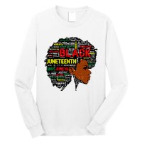 Juneteenth Melanin Black Women Natural Hair Afro Word Art 8019 Long Sleeve Shirt