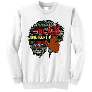 Juneteenth Melanin Black Women Natural Hair Afro Word Art 8019 Sweatshirt