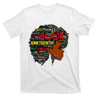 Juneteenth Melanin Black Women Natural Hair Afro Word Art 8019 T-Shirt