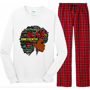 Juneteenth Melanin Black Women Natural Hair Afro Word Art 8019 Long Sleeve Pajama Set