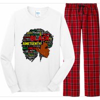 Juneteenth Melanin Black Women Natural Hair Afro Word Art 8019 Long Sleeve Pajama Set