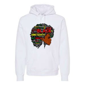 Juneteenth Melanin Black Women Natural Hair Afro Word Art 8019 Premium Hoodie